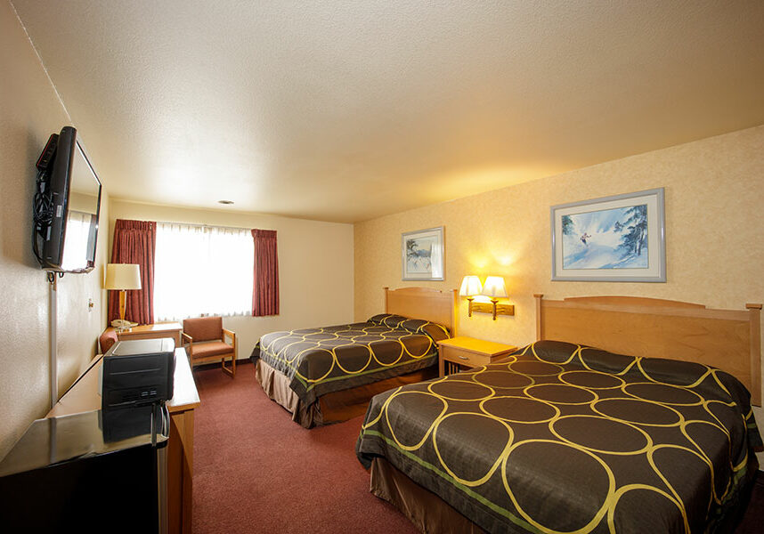 Two queen beds hotel room